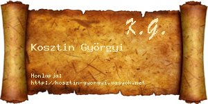 Kosztin Györgyi névjegykártya