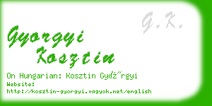 gyorgyi kosztin business card